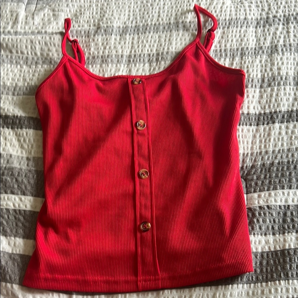 SHEIN Red Sleeveless Fitted Camisole